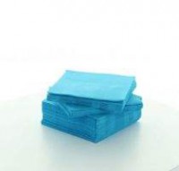 LOT DE  6 SERVIETTES DE TABLE COTON UNIE  TURQUOISE 40CMX40